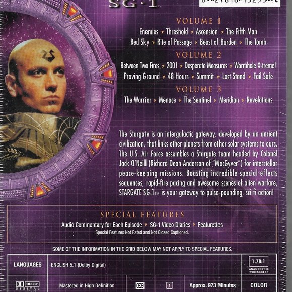 Stargate SG-1 Complete Fifth Season DVD Set Richard Dean Anderson NEW & Sealed - Picture 2 of 2